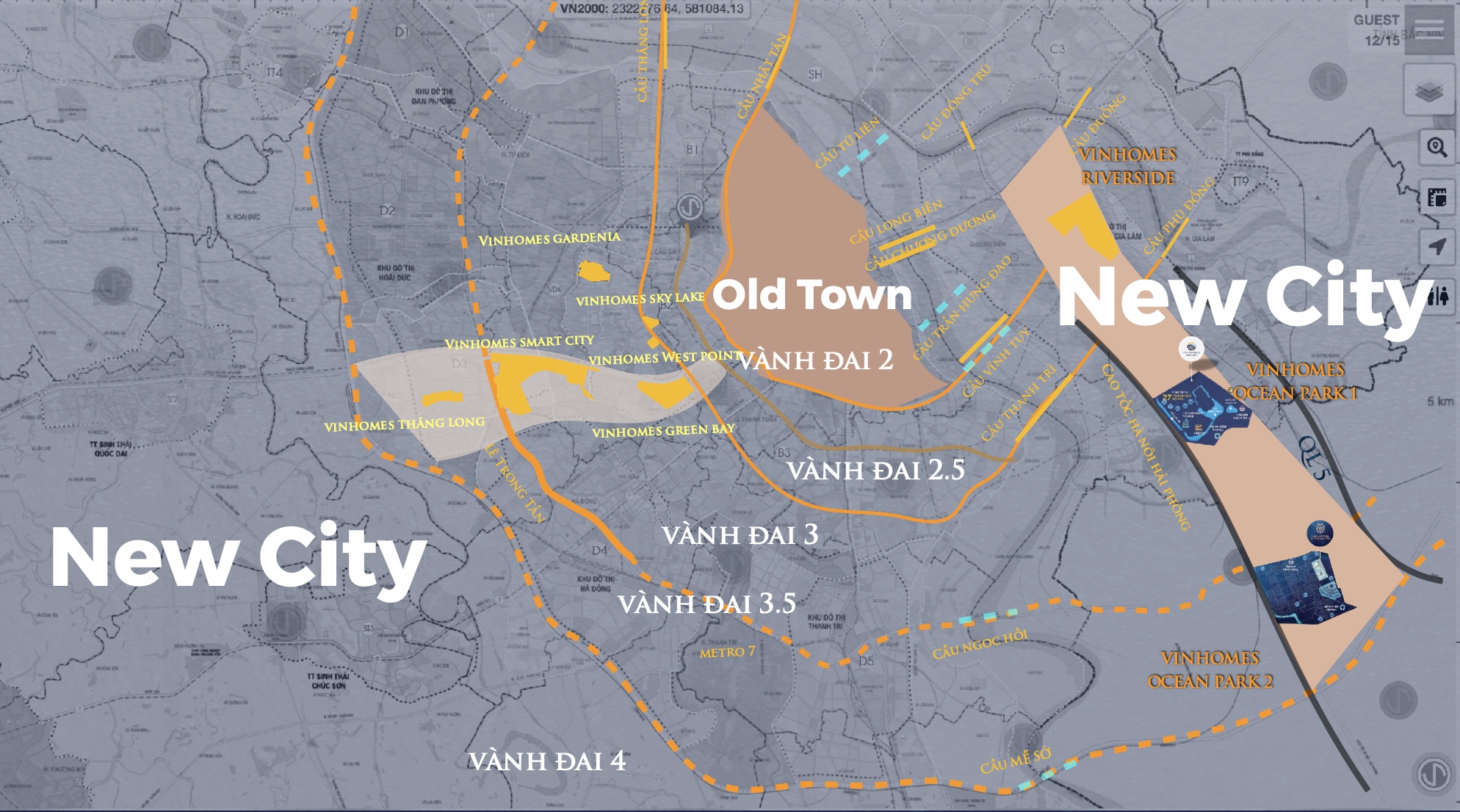 Vinhomes Ocean Park 2 tọa lạc tại xã Long Hưng và Nghĩa Trụ, huyện Văn Giang, tỉnh Hưng Yên